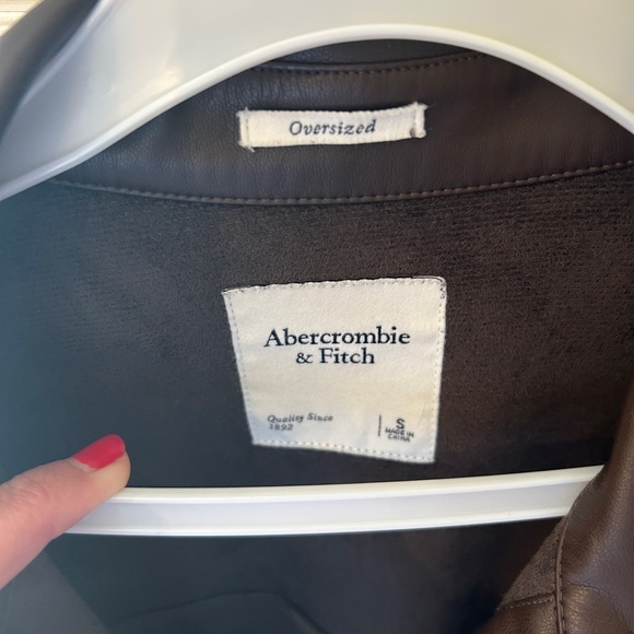 Abercrombie & Fitch Women’s Brown Button-up Shirt Jacket Oversized Small - Picture 2 of 4